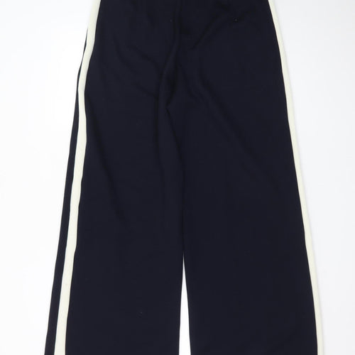 Marks and Spencer Women's Black Wide-Leg Stretch Trousers Size 12