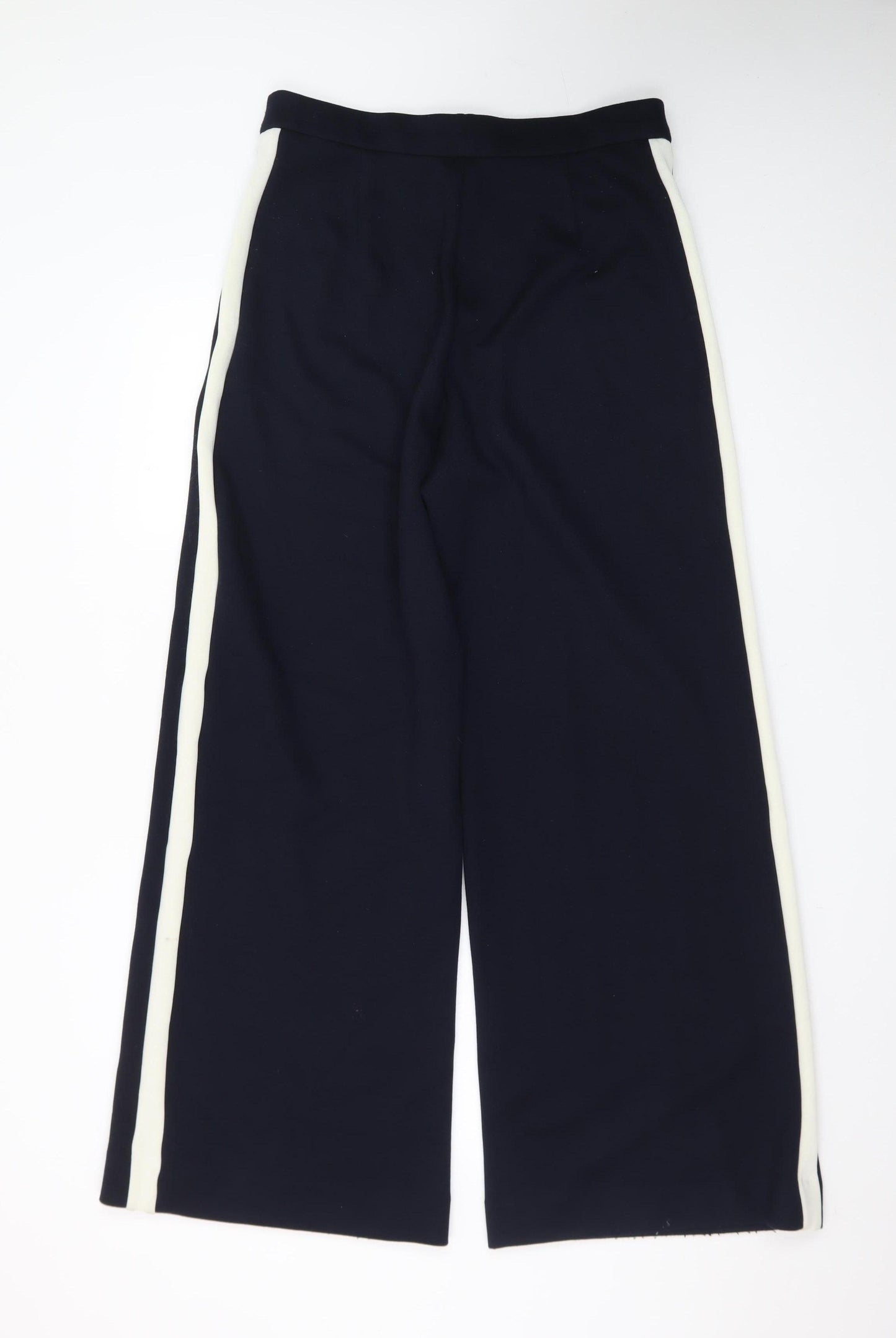 Marks and Spencer Women's Black Wide-Leg Stretch Trousers Size 12
