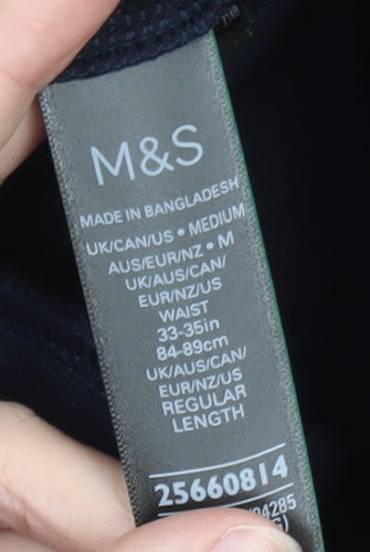Marks and Spencer Men’s Blue Cotton Joggers M Relaxed Fit