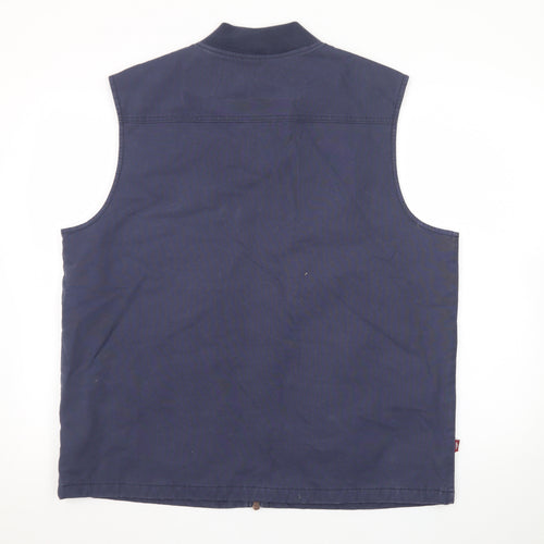 Union Works Men’s Blue Cotton Zip Waistcoat Bodywarmer L