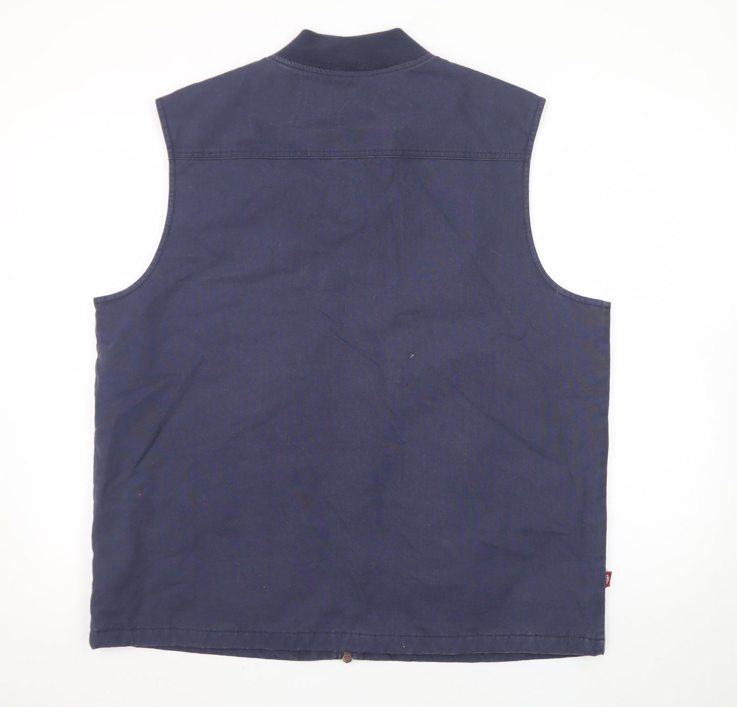 Union Works Men’s Blue Cotton Zip Waistcoat Bodywarmer L