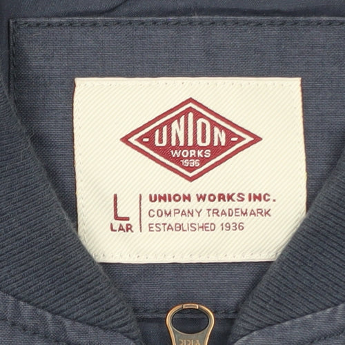 Union Works Men’s Blue Cotton Zip Waistcoat Bodywarmer L
