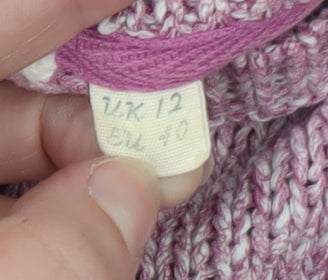 White Stuff Women's Pink Cotton Blend Crew Neck Jumper Size 12