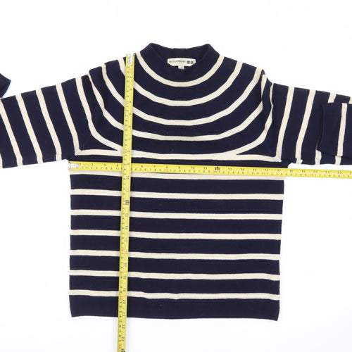Ines De La Fressange x Uniqlo Women’s Blue Striped Wool Mock Neck Jumper Size S
