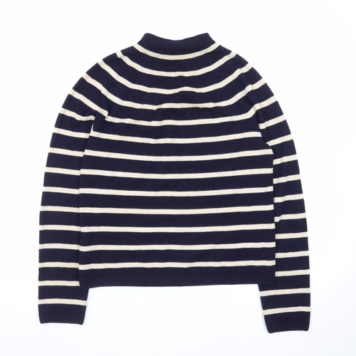 Ines De La Fressange x Uniqlo Women’s Blue Striped Wool Mock Neck Jumper Size S