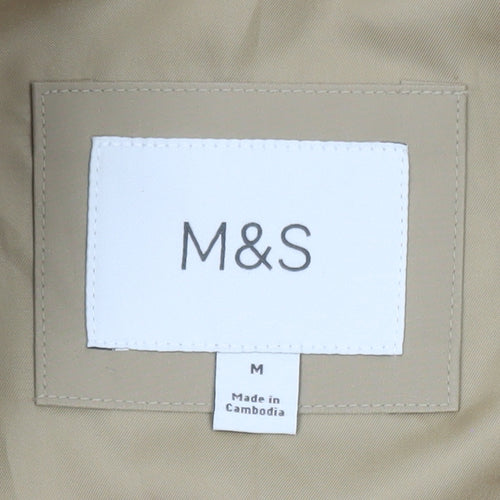 Marks and Spencer Men's Beige Bomber Jacket M Casual Full Zip