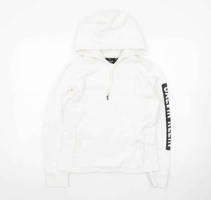 Calvin Klein Men’s White 1/2 Zip Hoodie Size S Performance Cotton Blend