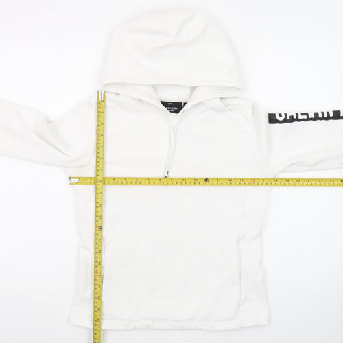 Calvin Klein Men’s White 1/2 Zip Hoodie Size S Performance Cotton Blend