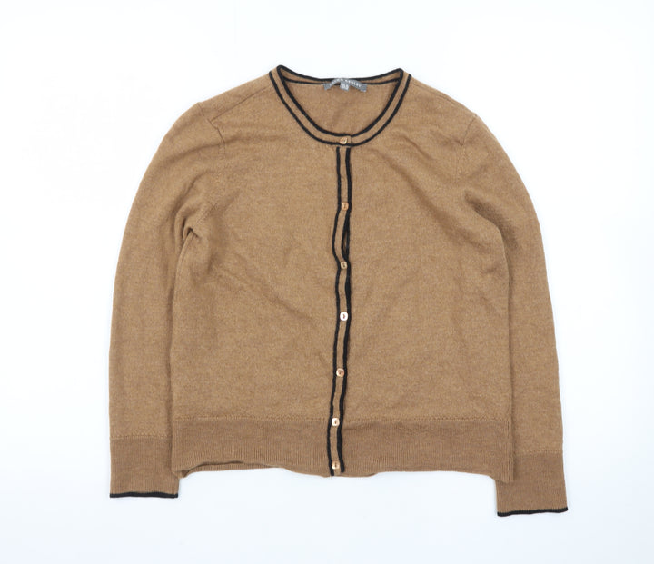 Laura Ashley Women’s Brown 100% Cashmere Button Cardigan UK 16