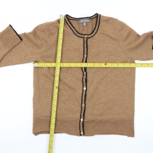 Laura Ashley Women’s Brown 100% Cashmere Button Cardigan UK 16
