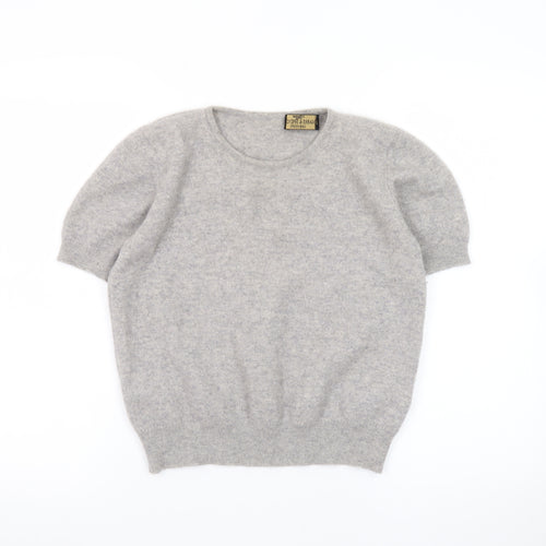 Marks and Spencer Women Grey 100% Cashmere Short Sleeve Jumper Size 12