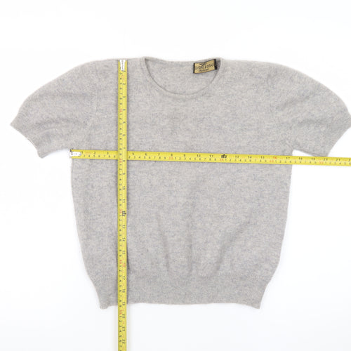 Marks and Spencer Women Grey 100% Cashmere Short Sleeve Jumper Size 12