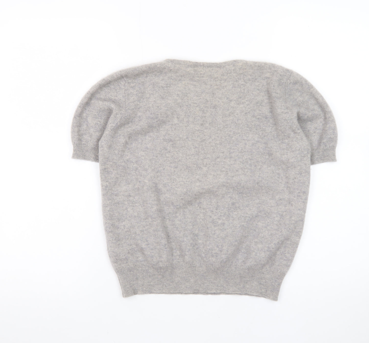 Marks and Spencer Women Grey 100% Cashmere Short Sleeve Jumper Size 12