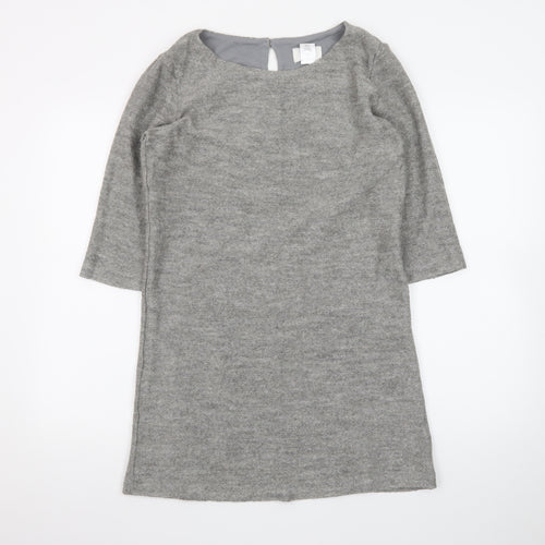 La Redoute Women Grey Size 12 Shift Dress 3/4 Sleeve Knit