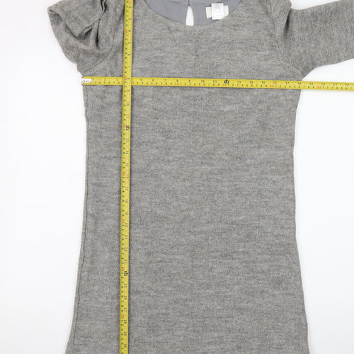 La Redoute Women Grey Size 12 Shift Dress 3/4 Sleeve Knit