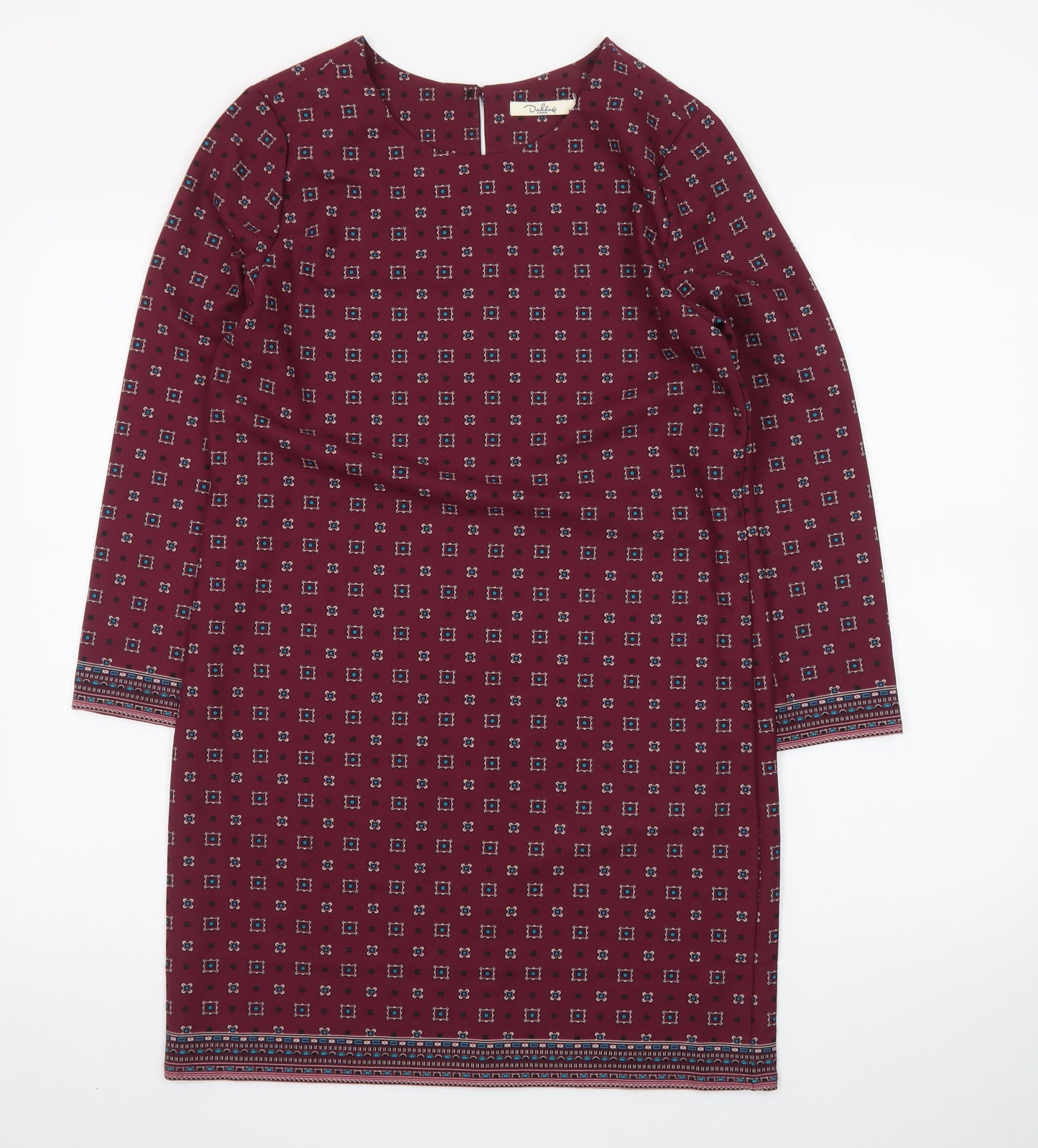 Darling London Women's Red Geometric Shift Dress Size 8
