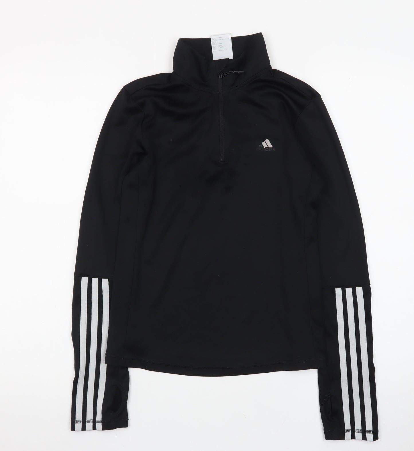 Adidas Boys Black S 1/2 Zip Pullover Sweatshirt AEROREADY Sports Top