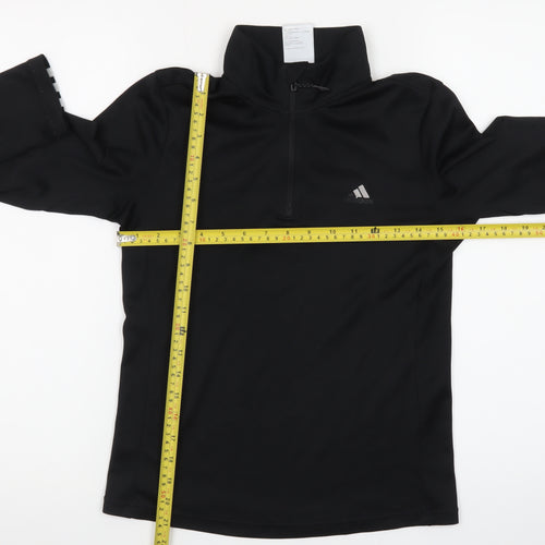 Adidas Boys Black S 1/2 Zip Pullover Sweatshirt AEROREADY Sports Top