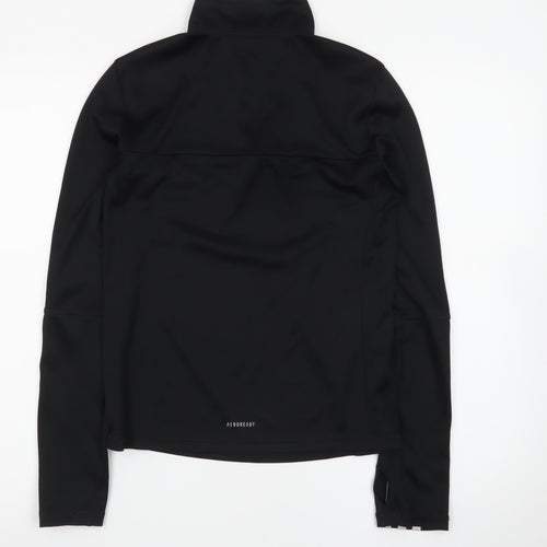 Adidas Boys Black S 1/2 Zip Pullover Sweatshirt AEROREADY Sports Top