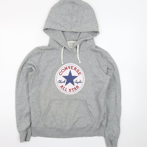 Converse Men's Grey Pullover Hoodie Small Graphic All Star Logo