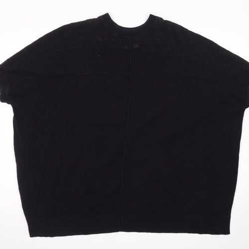 AllSaints Women’s Black Knit T-Shirt Size M Relaxed Fit Cotton Blend