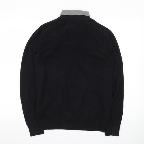 Next Men's Black Cotton Crew Neck Pullover Jumper Size S