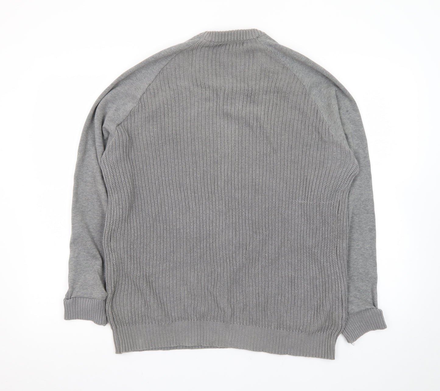Brave Soul Men Grey Crew Neck Pullover Jumper Size S Cotton Knit