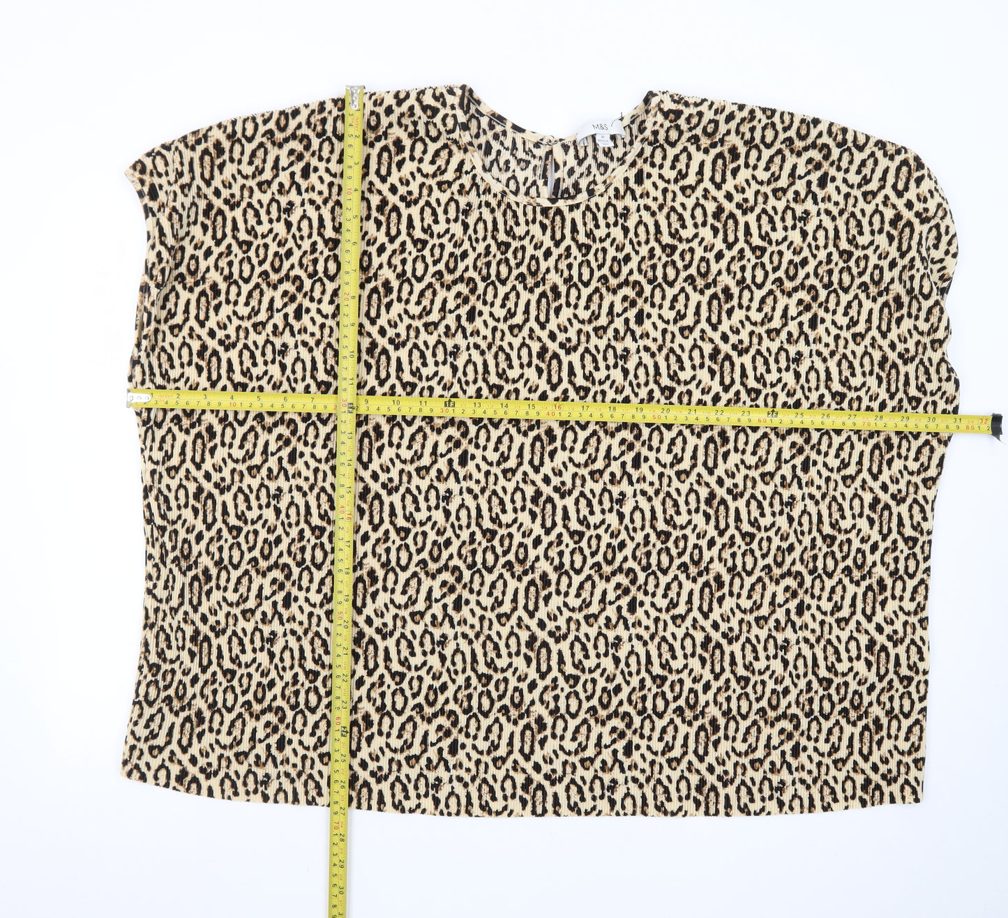 Marks and Spencer Women’s Beige Leopard Print Blouse Size 22