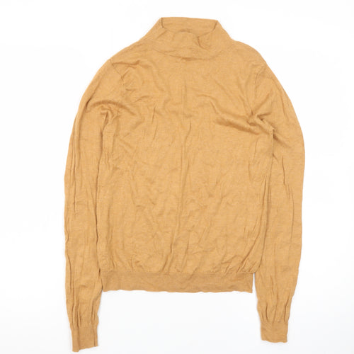 MNG Women’s Beige Roll Neck Wool Blend Pullover Jumper Size S