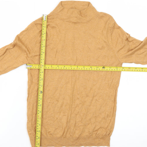 MNG Women’s Beige Roll Neck Wool Blend Pullover Jumper Size S