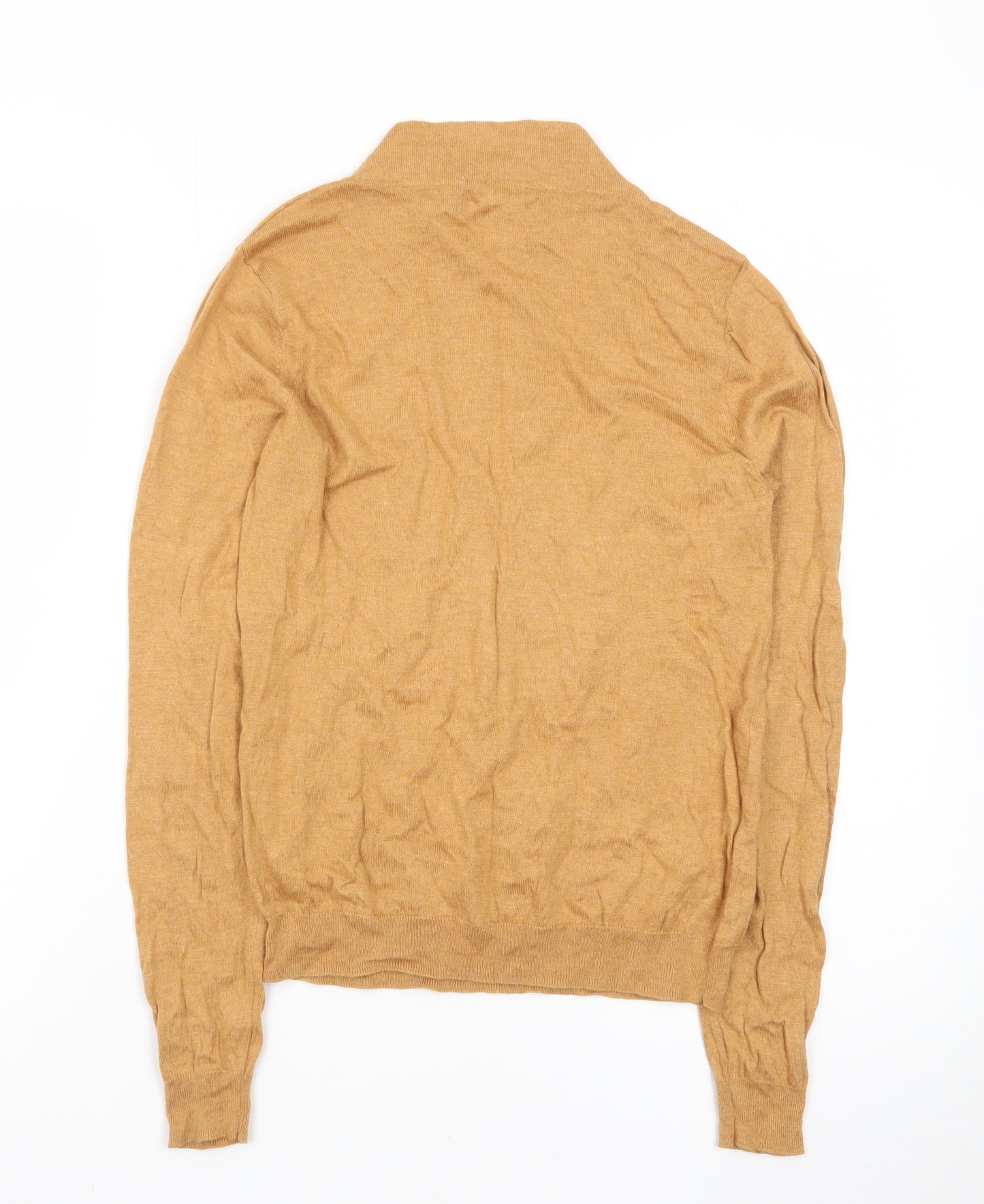 MNG Women’s Beige Roll Neck Wool Blend Pullover Jumper Size S
