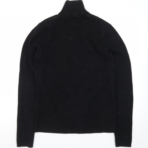 ONLY & SONS Unisex Black XS Mock Neck Zip Cotton Jumper