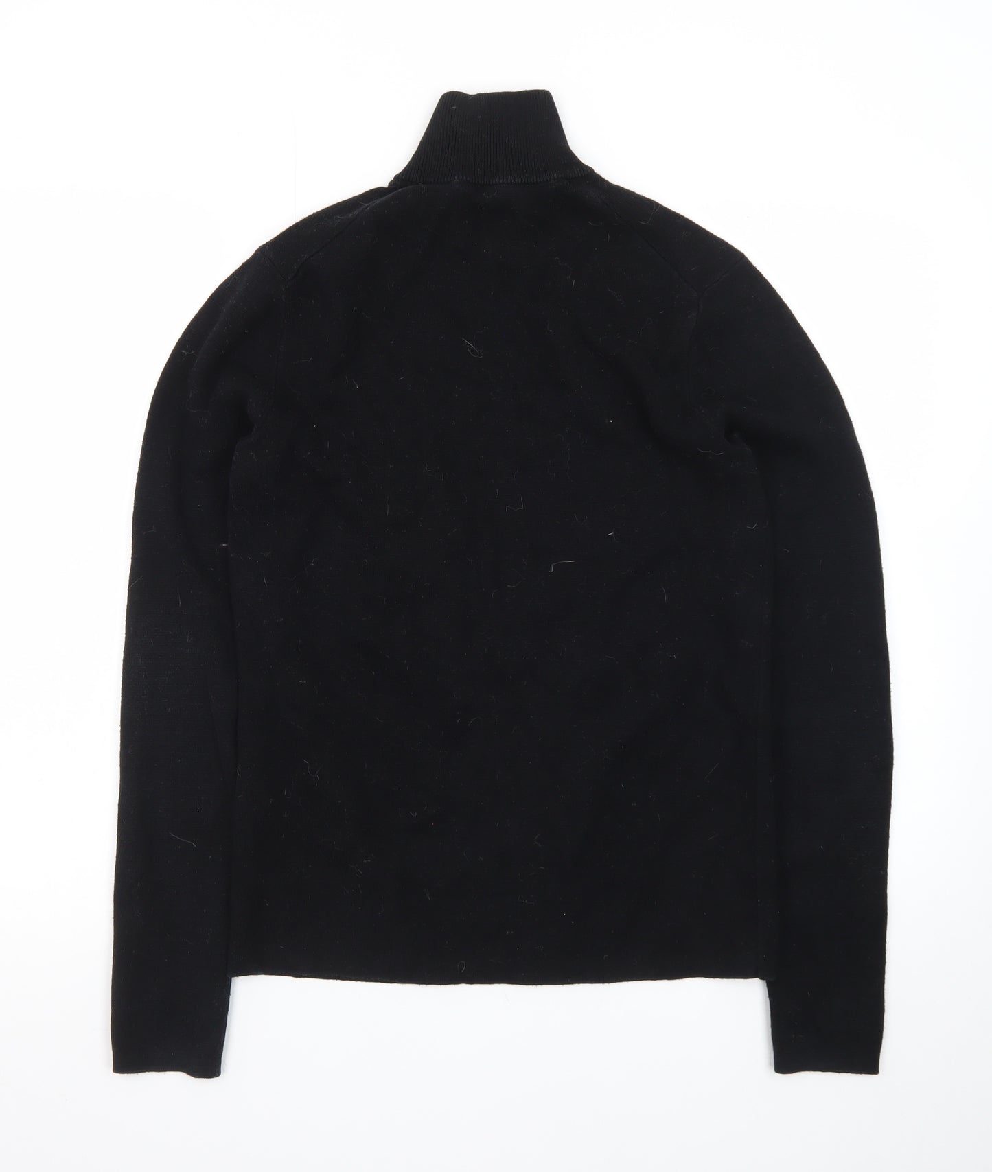 ONLY & SONS Unisex Black XS Mock Neck Zip Cotton Jumper