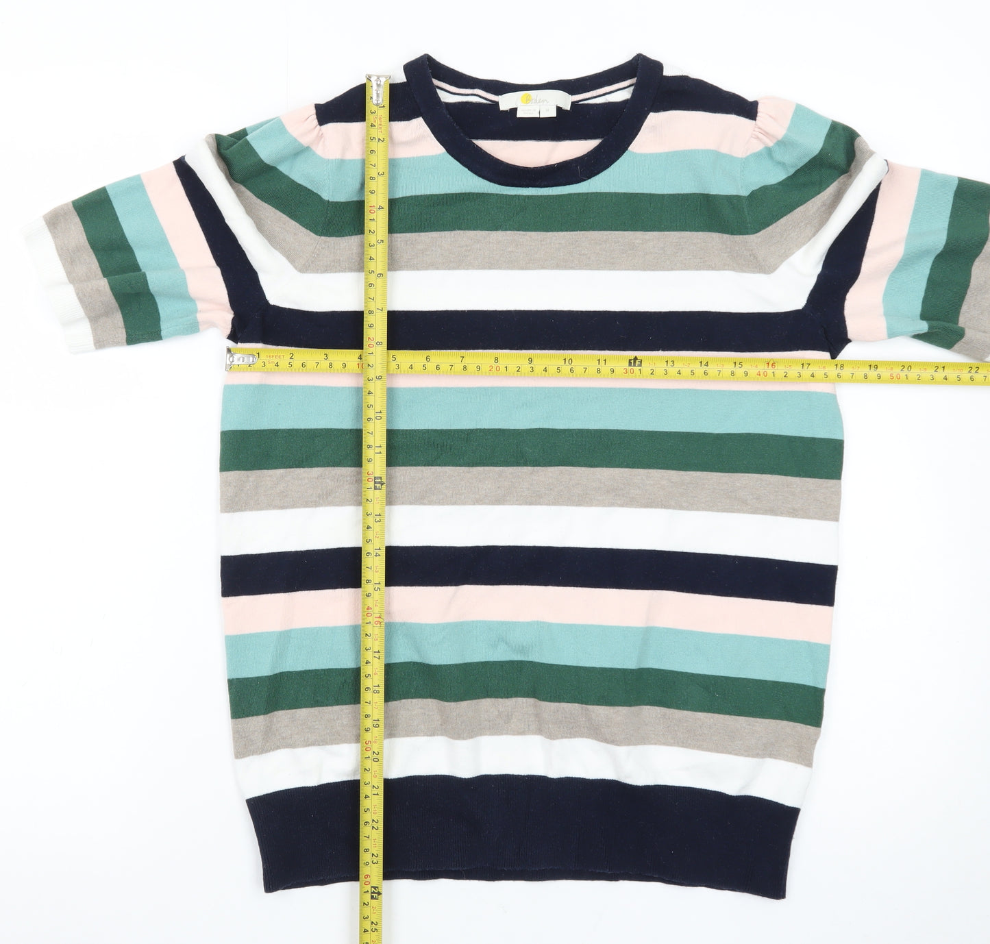 Boden Women's Multicoloured Striped Cotton Jumper M