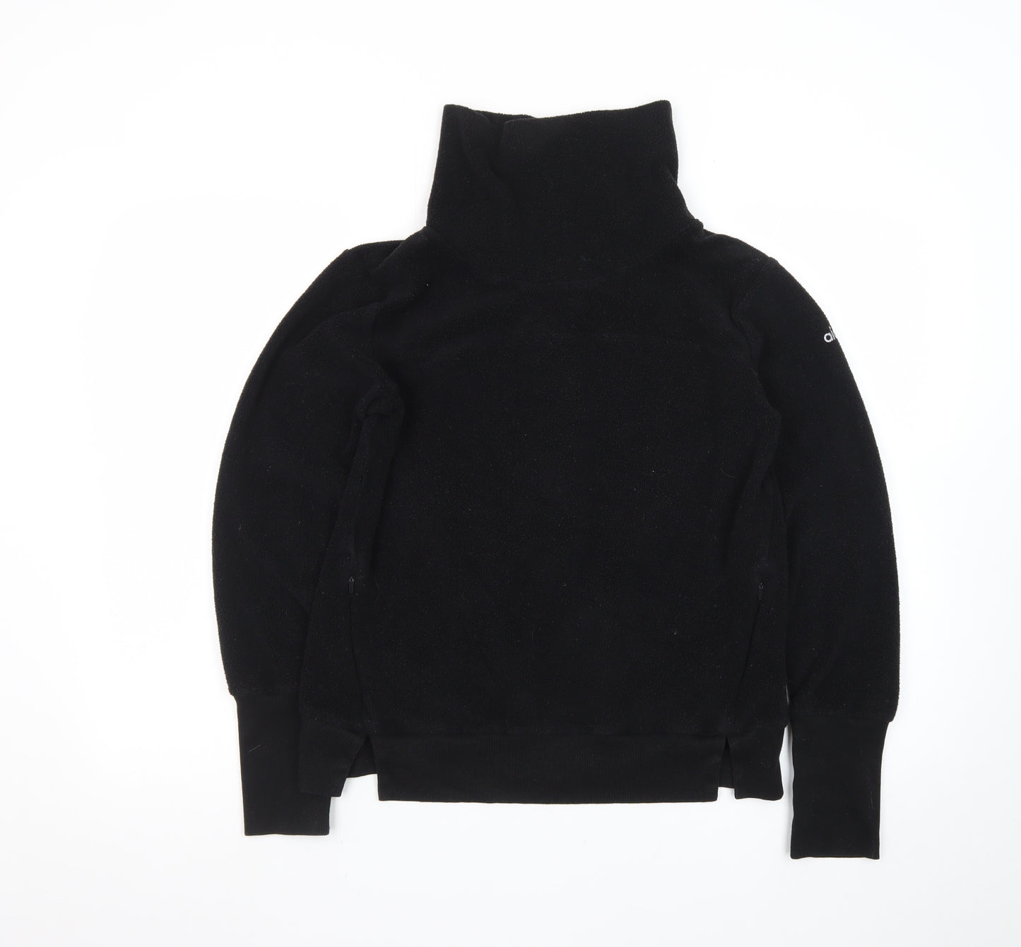 Alo Yoga Women's Black Roll Neck Fleece Jumper Size S