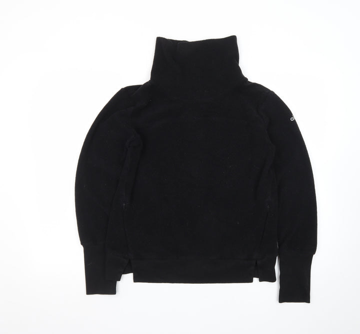 Alo Yoga Women's Black Roll Neck Fleece Jumper Size S