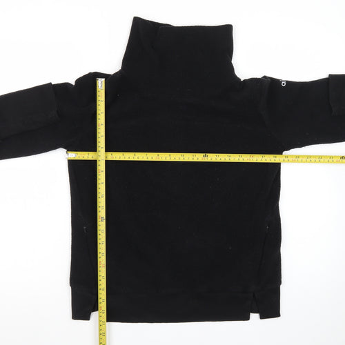 Alo Yoga Women's Black Roll Neck Fleece Jumper Size S