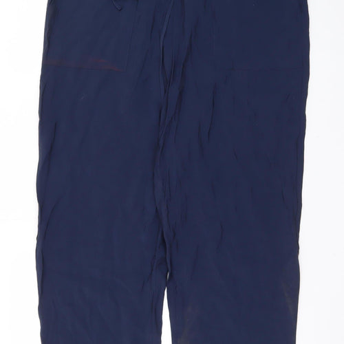 Marks and Spencer Men's Blue Regular Fit Drawstring Trousers Size 16