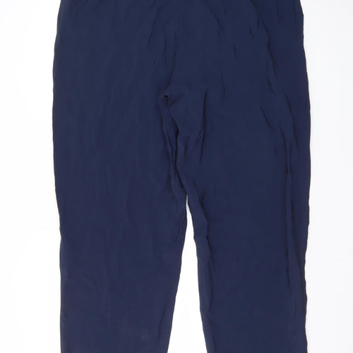 Marks and Spencer Men's Blue Regular Fit Drawstring Trousers Size 16
