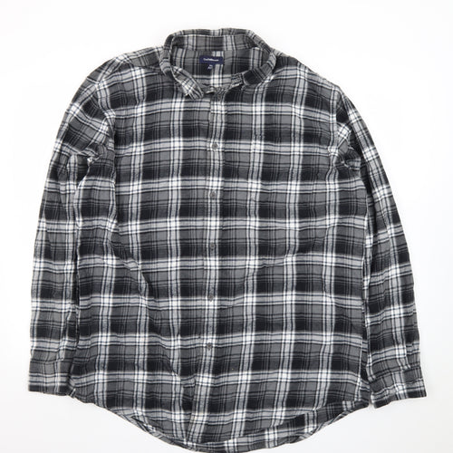 Croft & Barrow Men’s Grey Plaid Flannel Button-Up Shirt XL