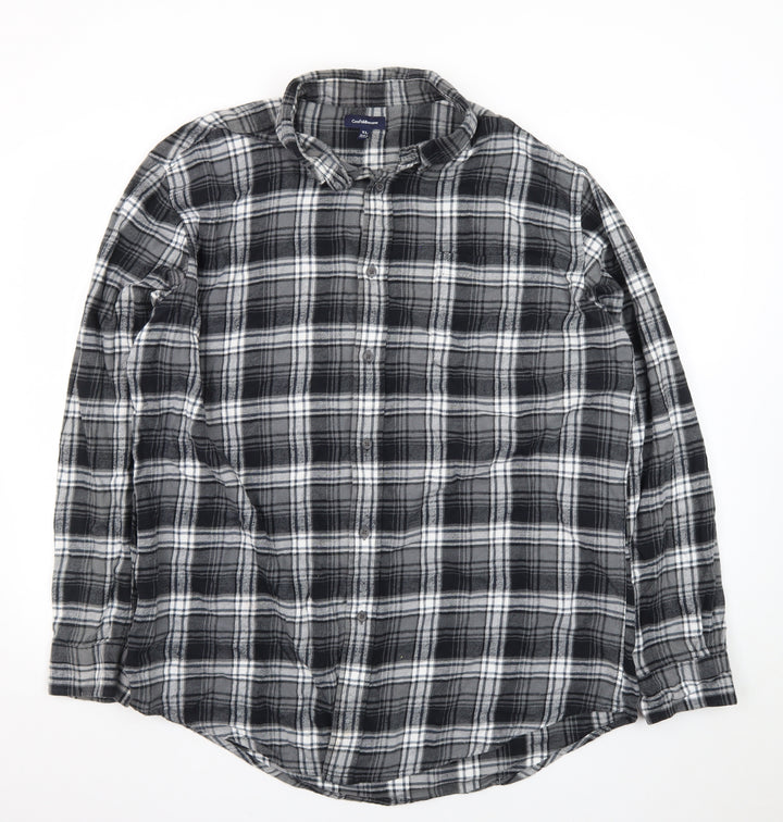 Croft & Barrow Men’s Grey Plaid Flannel Button-Up Shirt XL