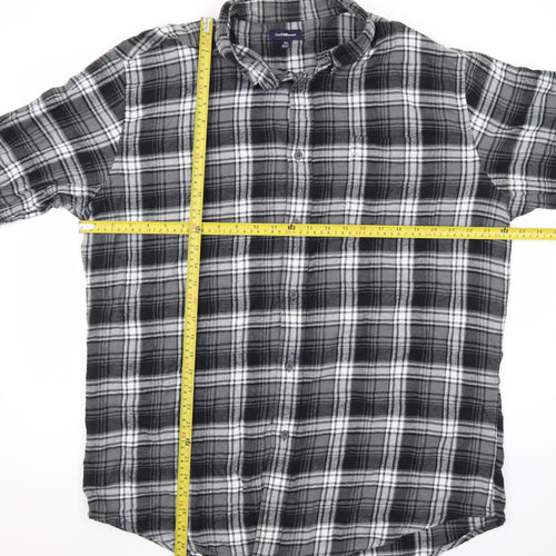 Croft & Barrow Men’s Grey Plaid Flannel Button-Up Shirt XL