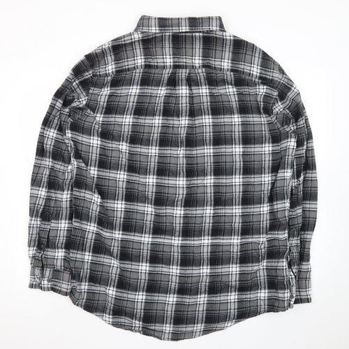 Croft & Barrow Men’s Grey Plaid Flannel Button-Up Shirt XL