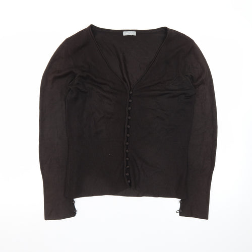 Marks and Spencer Per Una Women's Black V-Neck Button Cardigan Size 16