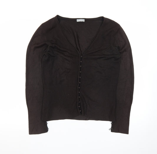 Marks and Spencer Per Una Women's Black V-Neck Button Cardigan Size 16