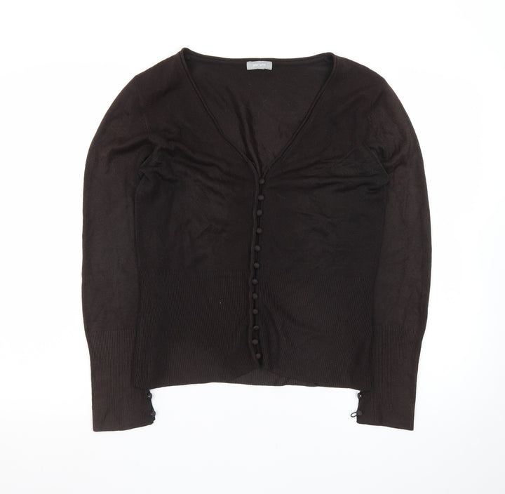 Marks and Spencer Per Una Women's Black V-Neck Button Cardigan Size 16