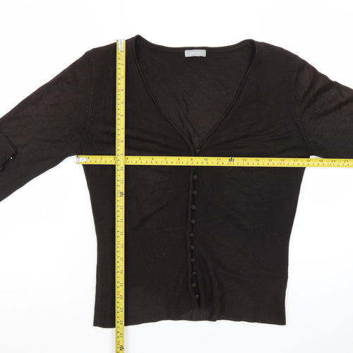 Marks and Spencer Per Una Women's Black V-Neck Button Cardigan Size 16