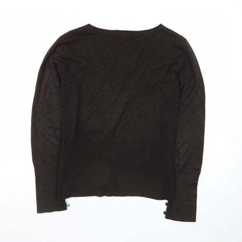 Marks and Spencer Per Una Women's Black V-Neck Button Cardigan Size 16