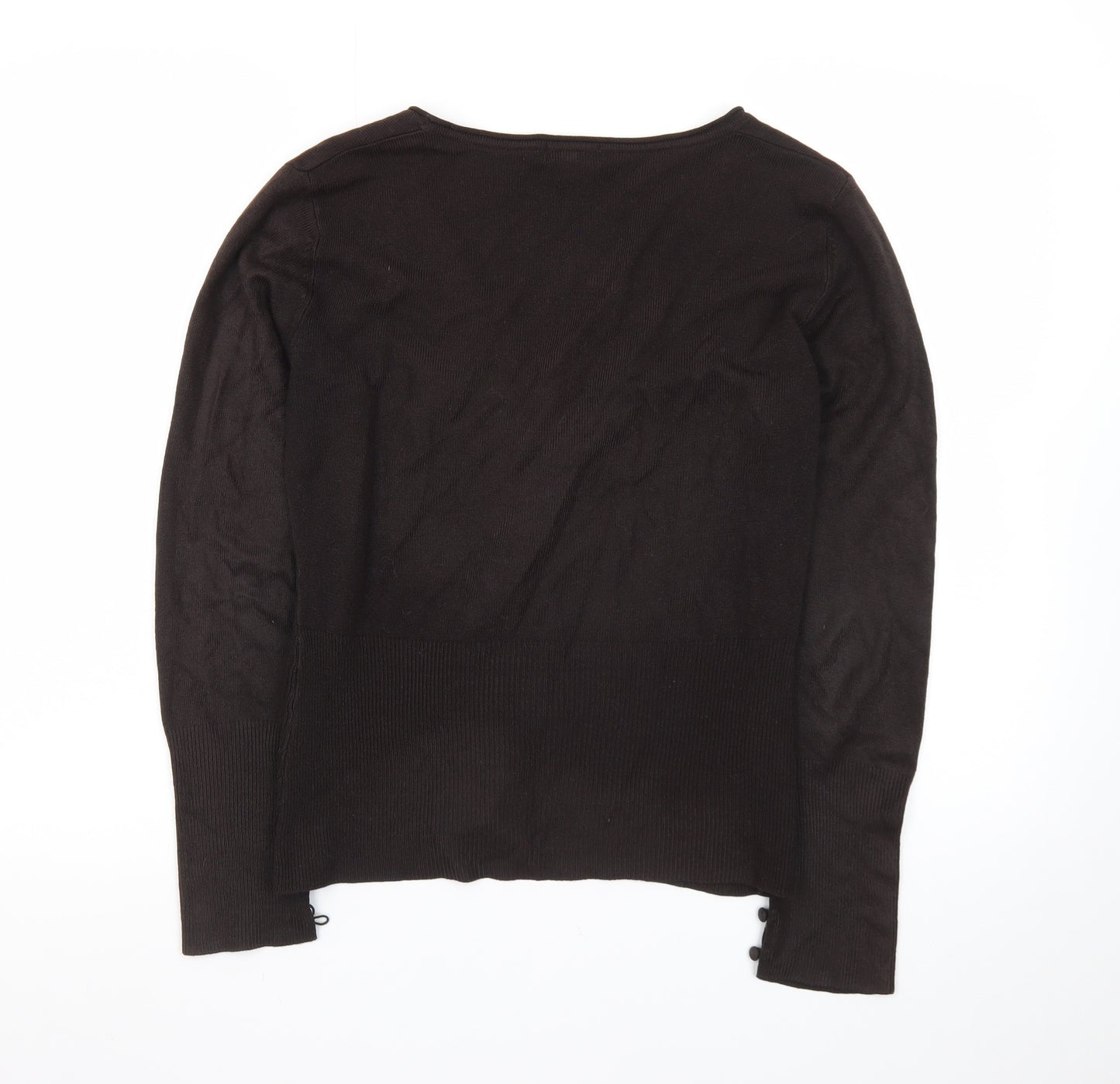 Marks and Spencer Per Una Women's Black V-Neck Button Cardigan Size 16
