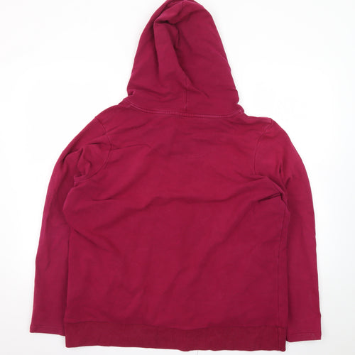 Joe Browns Womens Red Hooded Full Zip Jacket Size 22 Cotton Blend
